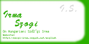 irma szogi business card